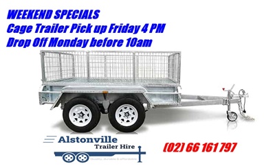 10 x 5 Trailer Hire Week End Special